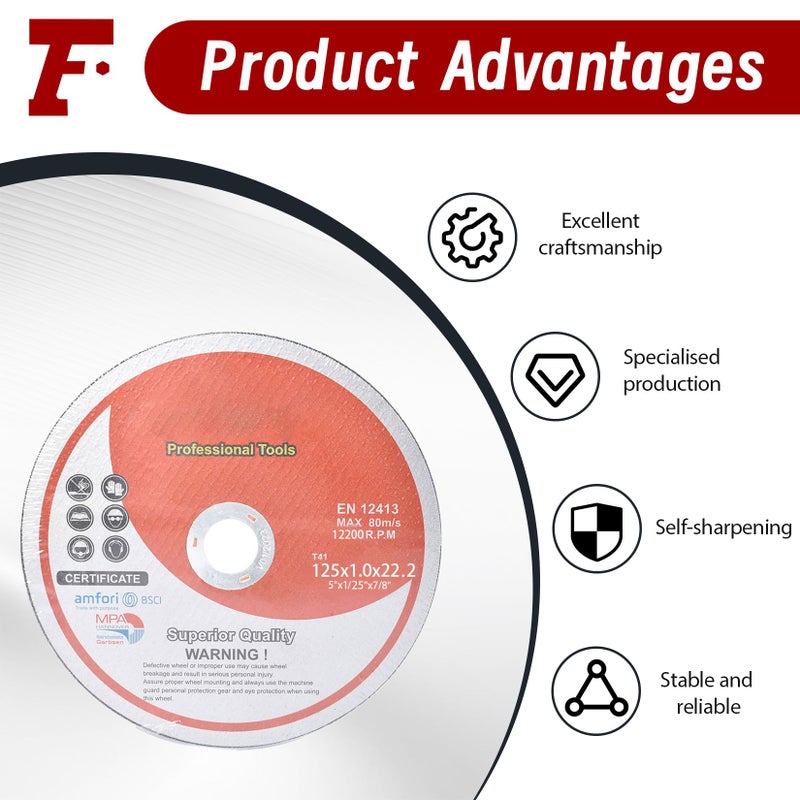 findmall 50 Pack 5" x.040 x7/8" Cut-Off Wheel - Metal & Stainless Steel Cutting Discs - Image 5